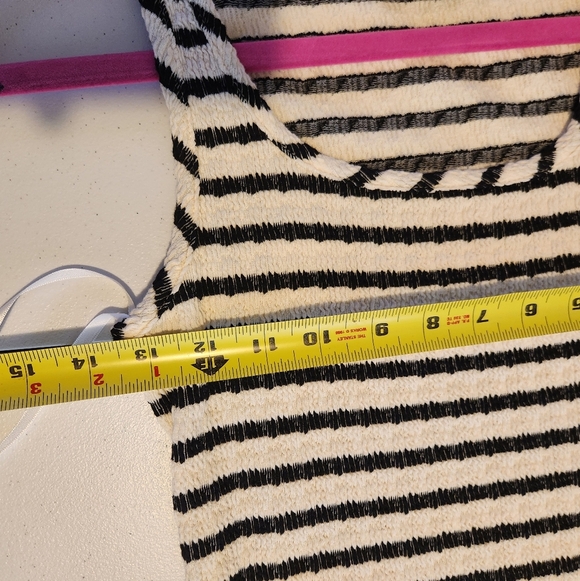Saints Textured Black White Stripe Maxi Dress Sleeveless Bodycon Womens Sz Small - Picture 7 of 10